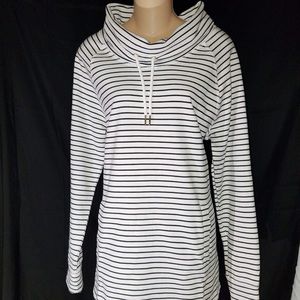Tommy Hilfiger Navy White Striped cowl Neck